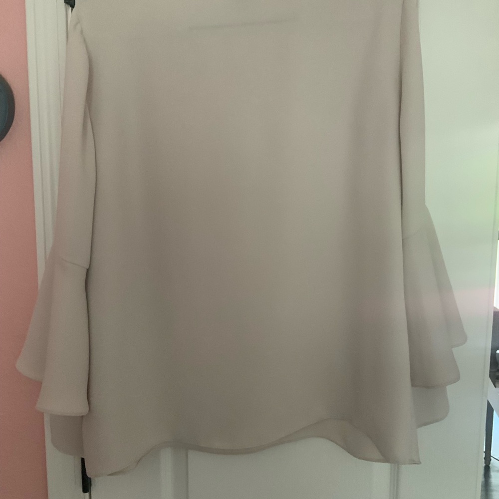 Chico's Elegant Cream Bell Sleeve Blouse - Picture 2 of 4